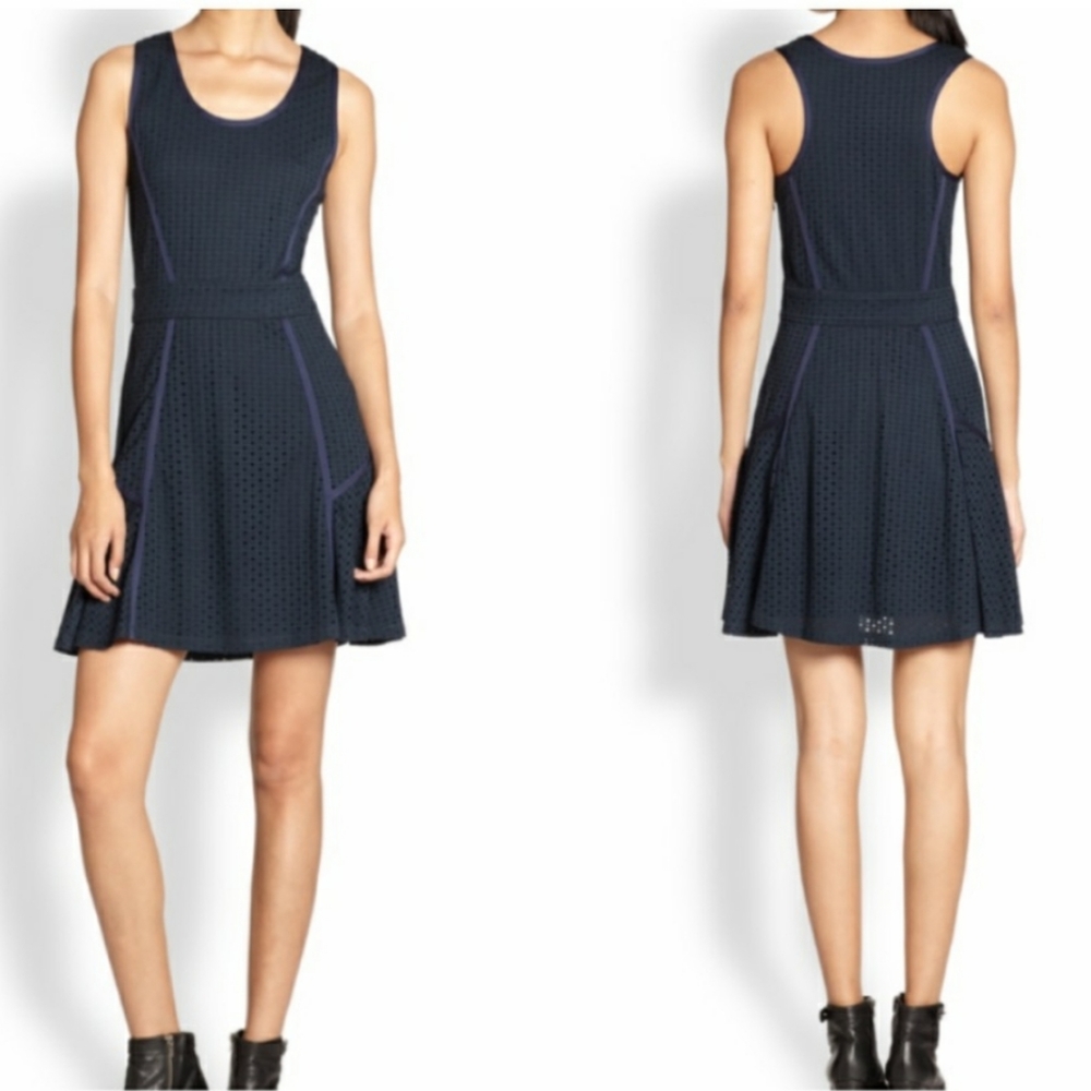 MARC BY MARC JACOBS "Emi" Navy Eyelet Dress